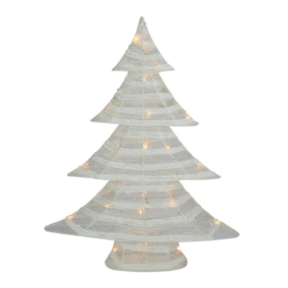 Northlight Lighted Glittered Christmas Tree Decoration - 24.5" - Warm White LED Lights