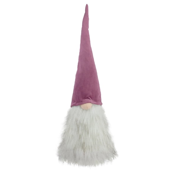 Northlight Lighted Gnome with Beard and Pointy Hat Christmas Decoration - 17" - Mauve