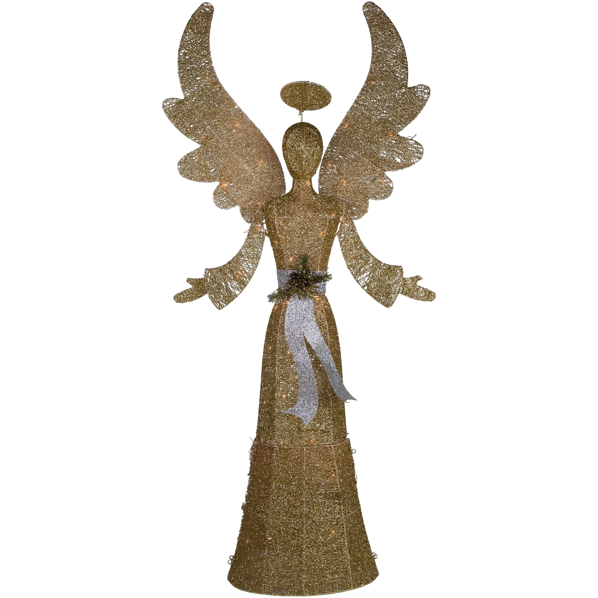 Northlight Lighted Golden Angel Christmas Decoration - 68" - Clear Lights