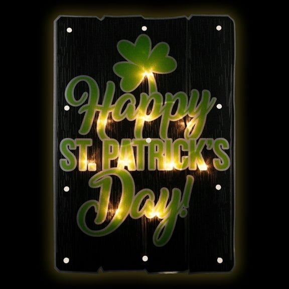 Northlight Lighted Happy St. Patrick's Day Window Decoration - 17"