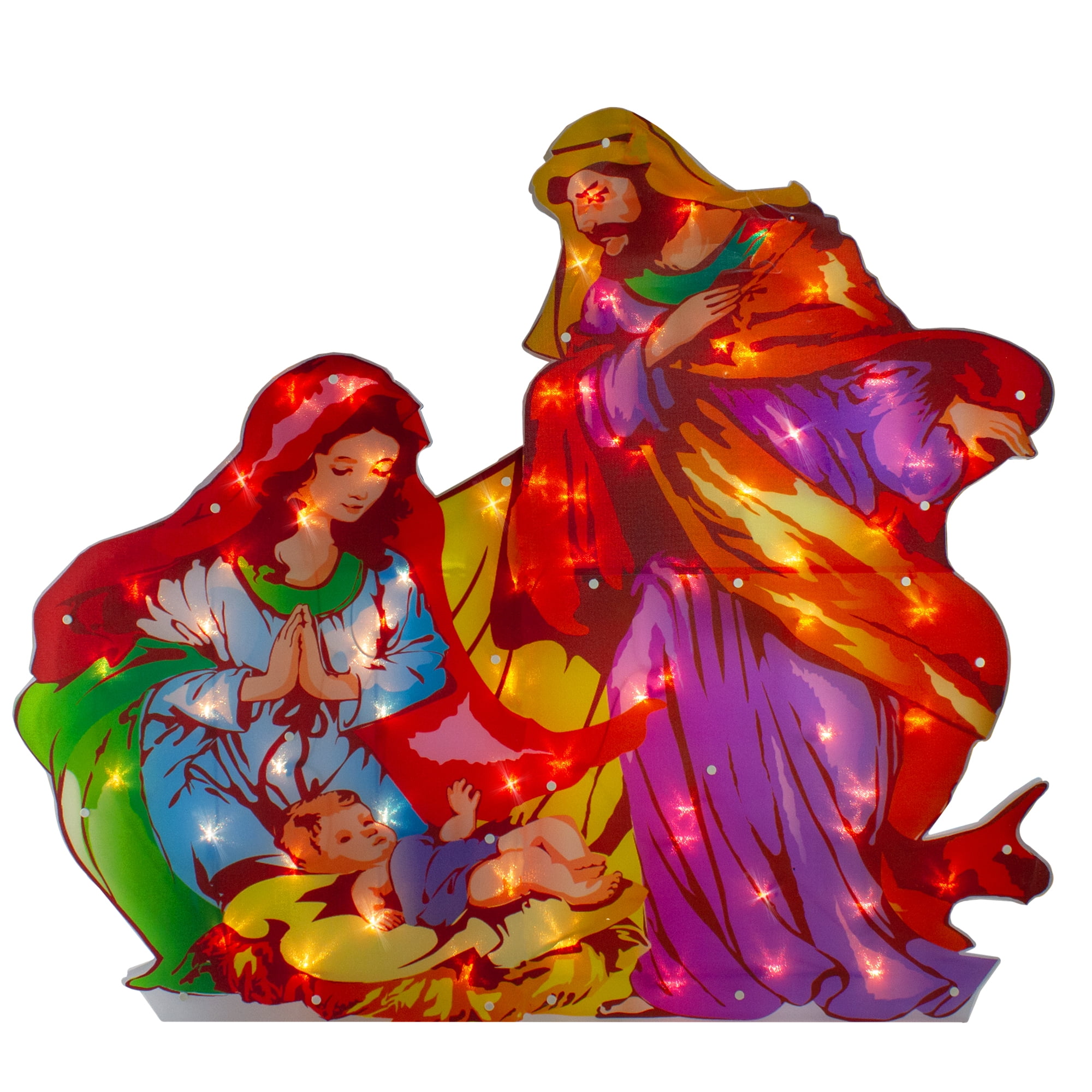 Northlight Lighted Holy Family Nativity Scene Christmas Outdoor Decoration - 38" - Clear Lights