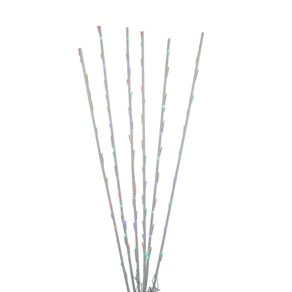 Northlight Lighted LED Branch Spray Christmas Pathway Markers - Multicolor Lights - 6' White Wire