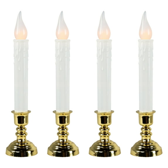 Northlight Lighted LED Window Candle with Automatic Timer - 8.5" - Set of 4
