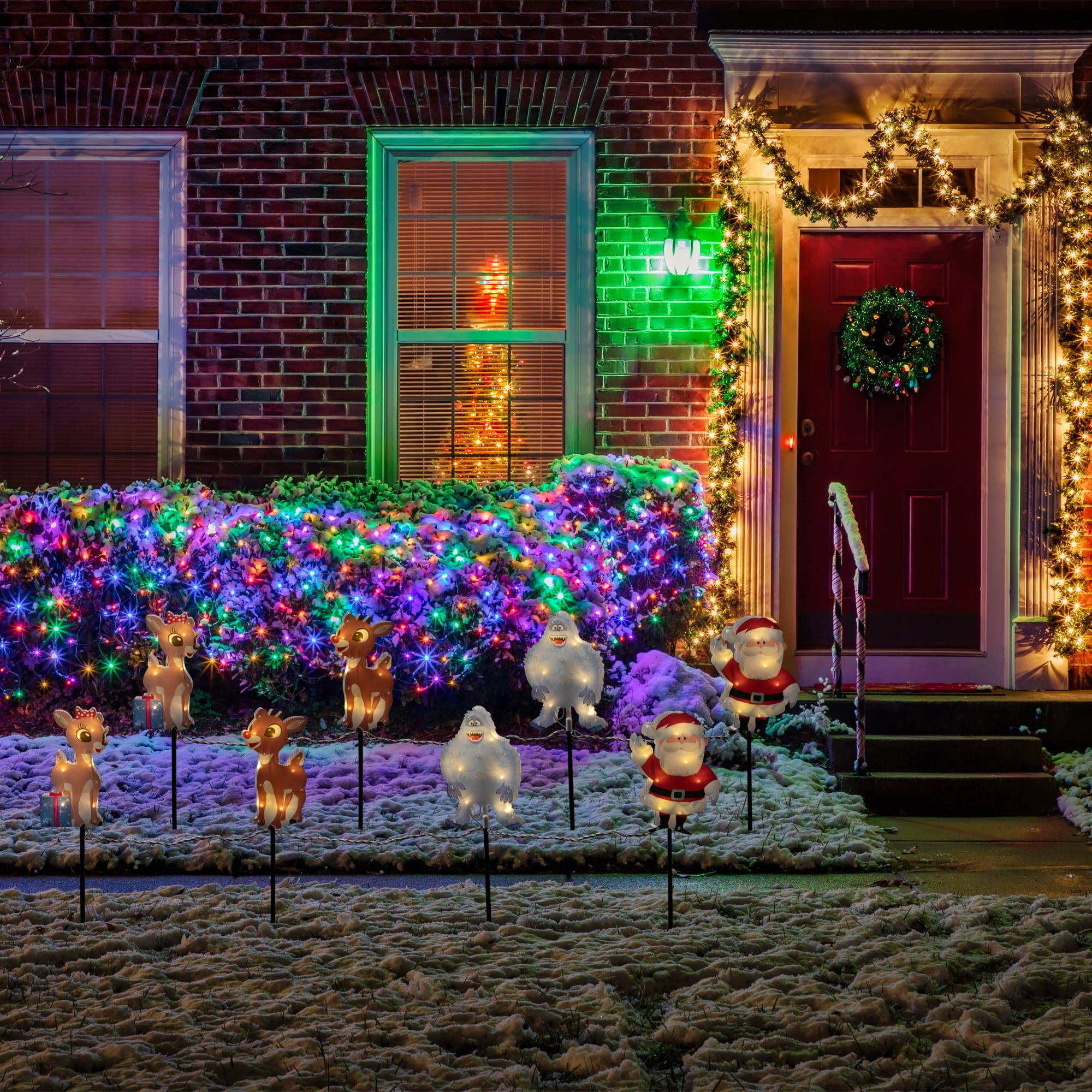 Northlight Lighted Rudolph and Friends Christmas Pathway Markers