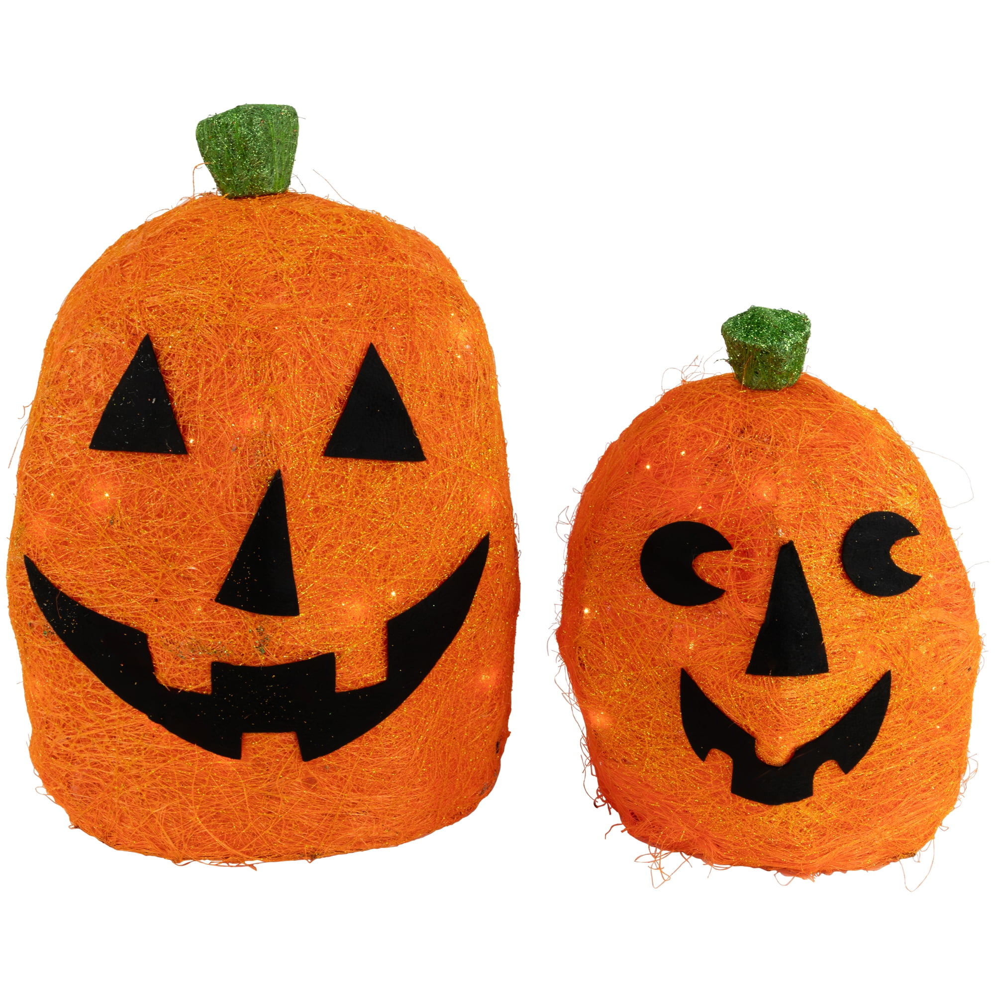 Northlight Lighted Sisal Jack O' Lanterns Outdoor Halloween Decorations ...