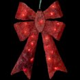 thumbnail image 1 of Northlight Lighted Sparkling Sisal Outdoor Christmas Double Bow - 23" - Red - Clear Lights, 1 of 8