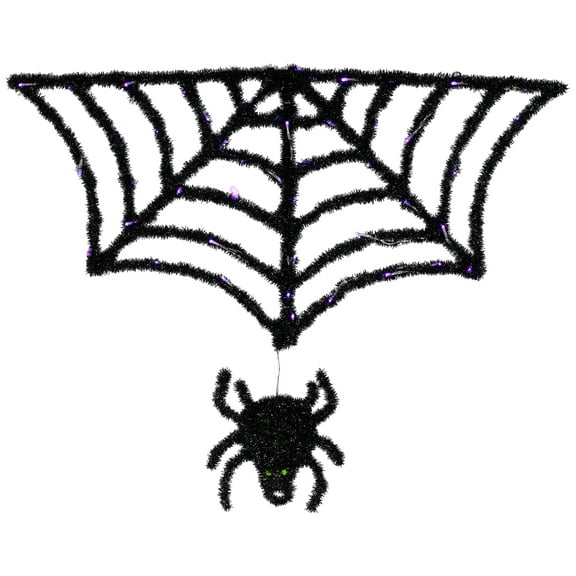 Northlight Lighted Spider and Web Halloween Decoration - 36" - Black - Purple LED Lights
