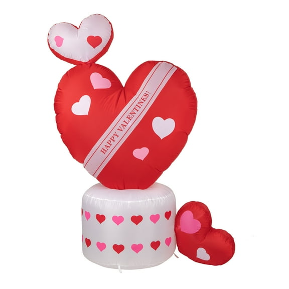 Northlight Lighted Valentine's Day Rotating Heart Yard Inflatable, 60"