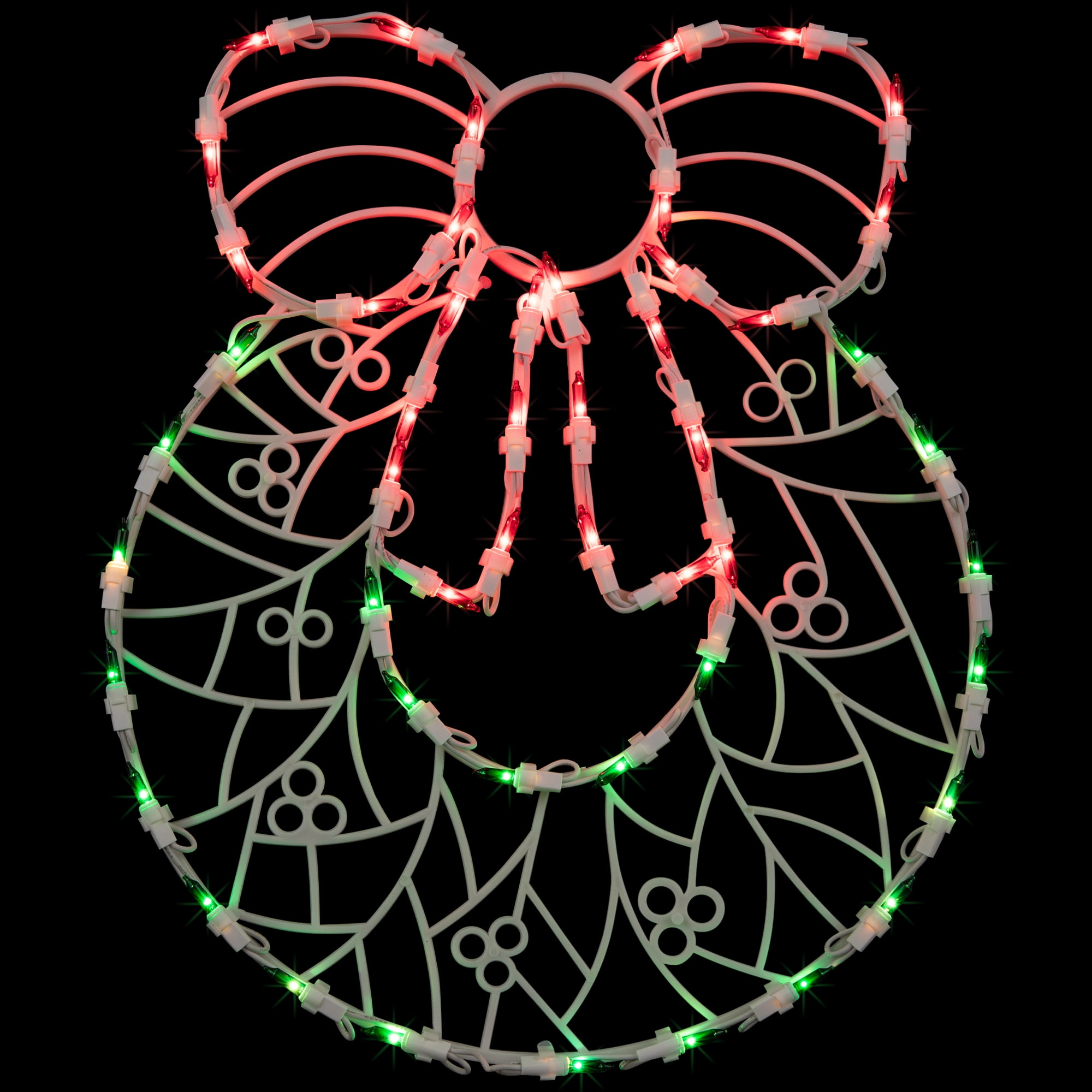 16" Lighted Christmas Wreath Window Silhouette Decoration