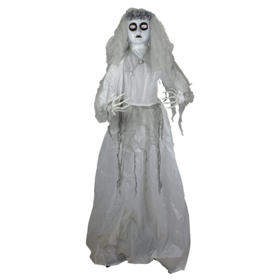 Northlight Lighted and Animated Ghost Bride Halloween Decoration - 6' - Multicolor Lights