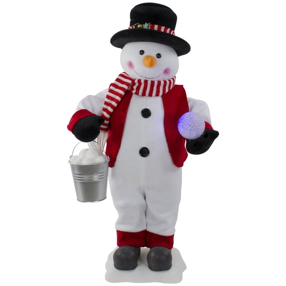 Northlight Lighted and Animated Musical Standing Snowman Christmas Figure - 24"