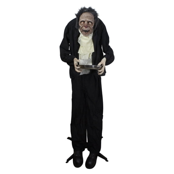 Northlight Lighted and Animated Scary Butler Standing Halloween Decoration - 5'