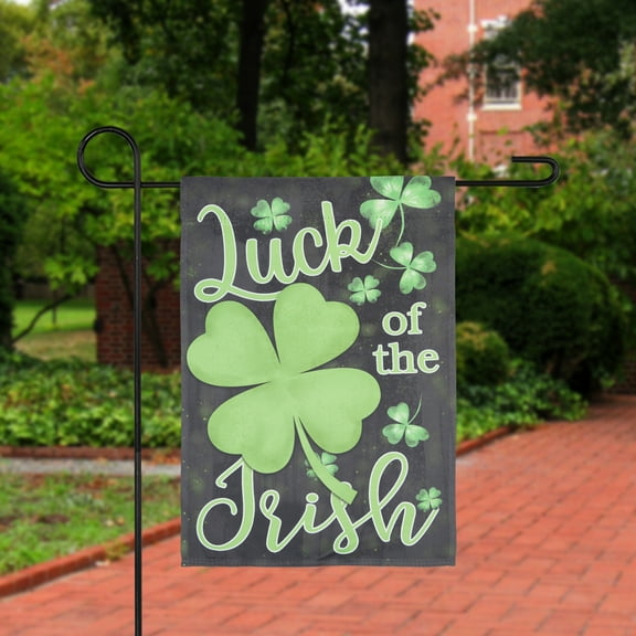 Northlight Luck of the Irish Shamrock Outdoor Garden Flag 12.5" x 18"