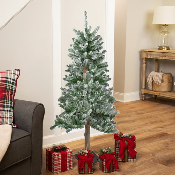 Northlight Medium Flocked Alpine Artificial Christmas Tree - 4' - Unlit