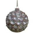 thumbnail image 1 of Northlight Textured Glass Christmas Ball Ornament - 3.5" (88mm) - Silver and Brick Ref, 1 of 5