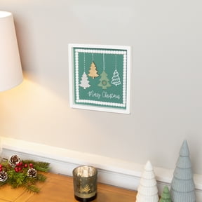 Northlight Merry Christmas Trees Framed Wall Art - 9.5" x 9.5"