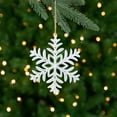 thumbnail image 1 of Northlight Metal Floral Snowflake Christmas Ornament on Jute Rope - 6" - Silver and White, 1 of 7