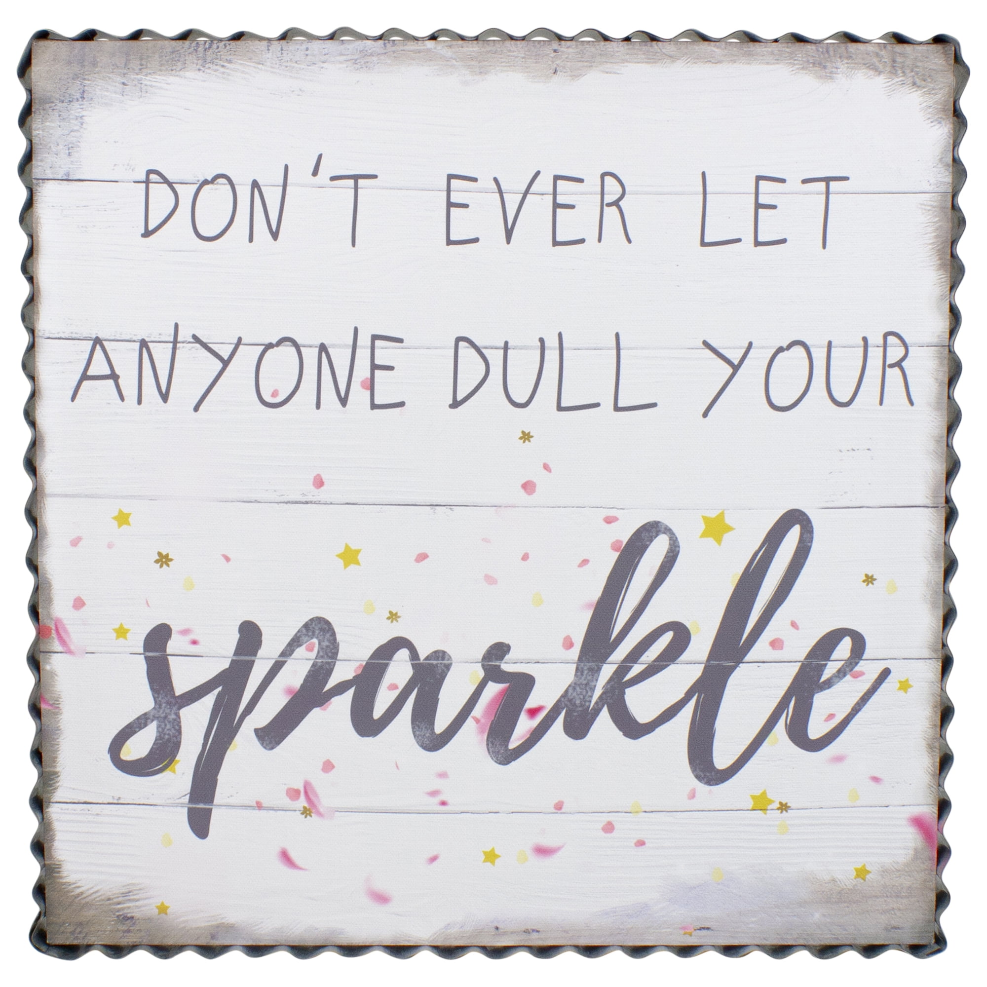 White Metal Framed Canvas Wall Art with Inspirational Quote