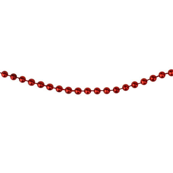 Northlight Metallic Beaded Commercial Christmas Garland - 66' x .15" - Red - Unlit