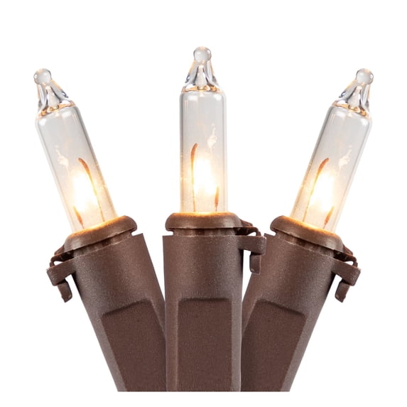 Northlight Mini Incandescent Christmas Lights - Clear - 4' Brown Wire - 20ct