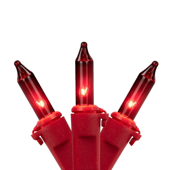 Northlight Mini Christmas Lights - Red -  20' Red Wire - 100ct