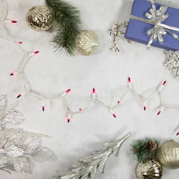 Northlight Mini Incandescent Christmas Lights - Purple - 20.25' White Wire - 100ct