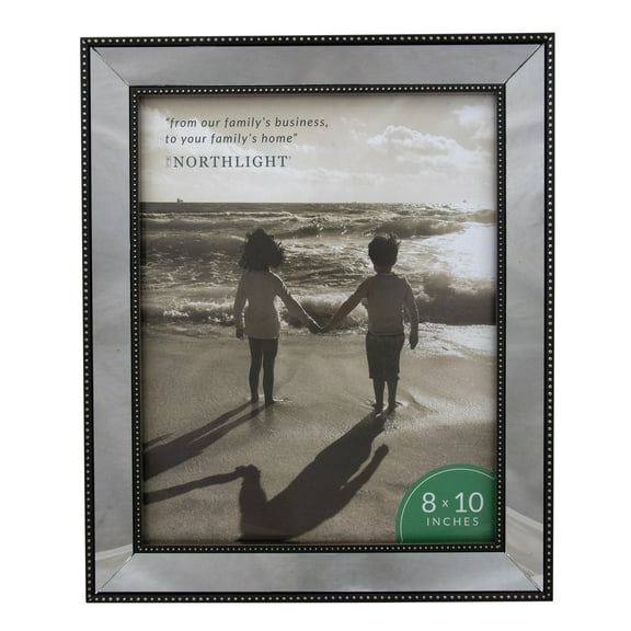 Northlight Mirrored Rectangular Picture Frame for 8" x 10" Photo - 12" - Black and Silver