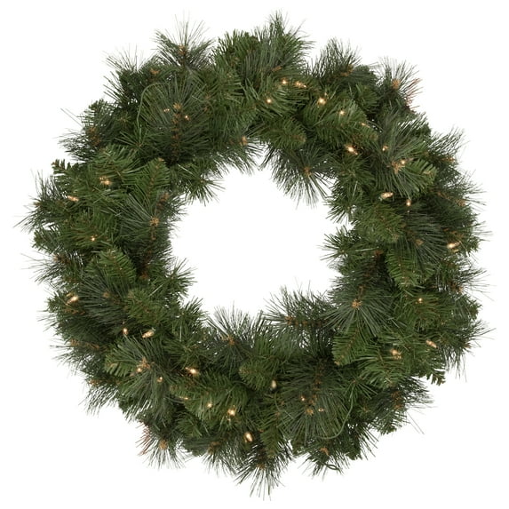 Northlight Mixed Beaver Pine Artificial Christmas Wreath - 24" - Clear Lights