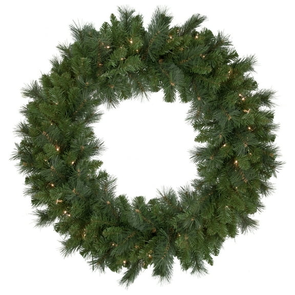 Northlight Mixed Beaver Pine Artificial Christmas Wreath - 36" - Clear Lights