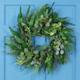 thumbnail image 1 of Northlight Eucalyptus and Fern Mixed Foliage Artificial Spring Wreath - 24", 1 of 9