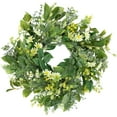 thumbnail image 1 of Northlight Mixed Foliage and Daisy Spring Wreath - 20", 1 of 8