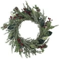 thumbnail image 1 of Northlight Mixed Foliage and Iced Berries Artificial Christmas Wreath, 26-Inch, Unlit, 1 of 3