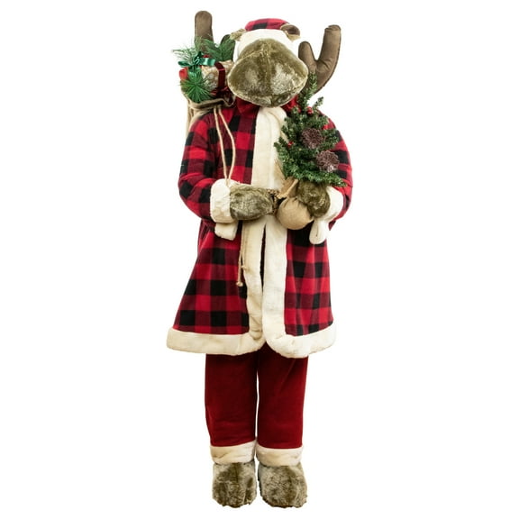 Northlight Moose Santa Claus Standing Christmas Figure - 48"