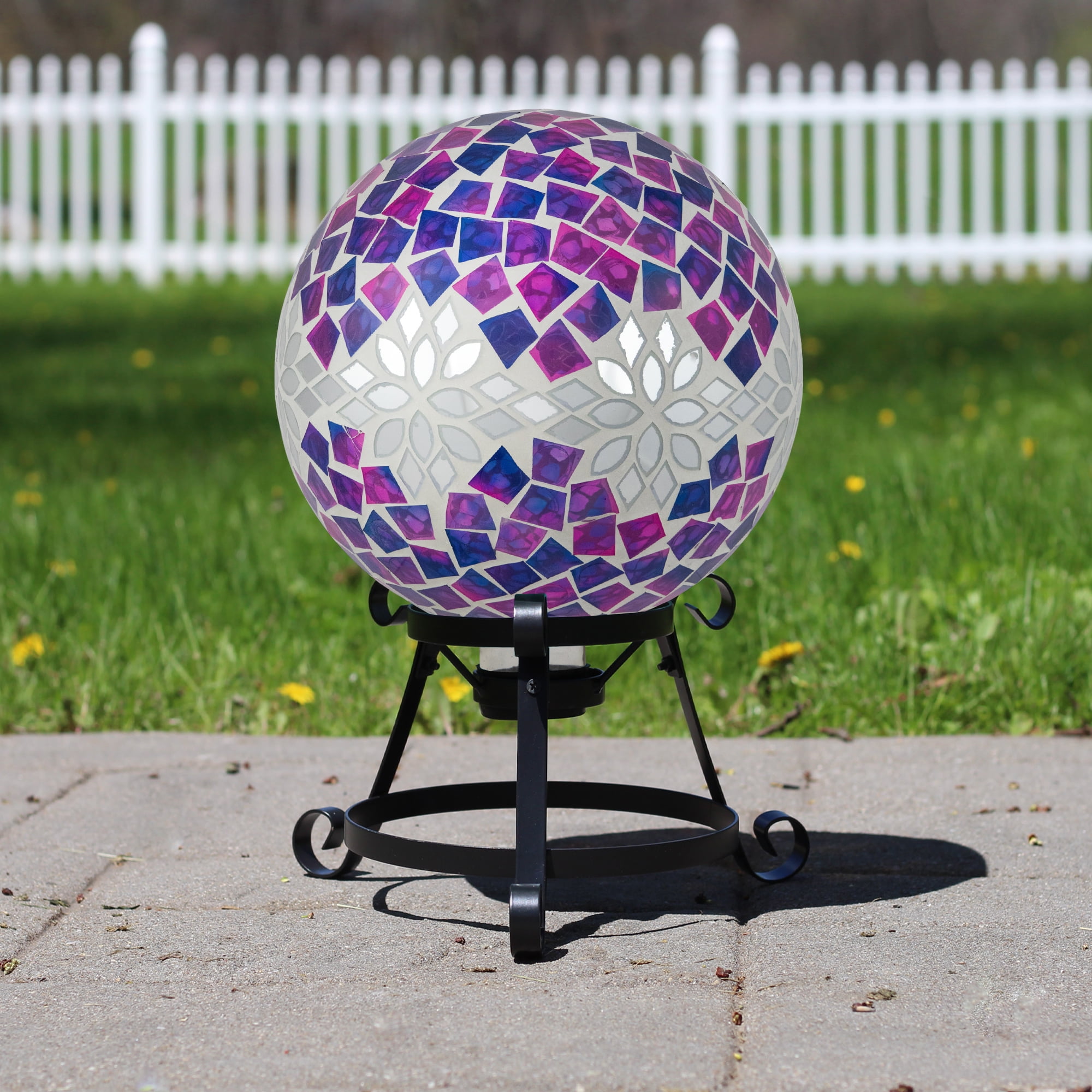 Mosaic Floral Outdoor Garden Gazing Ball - 10\, image size:2000x2000