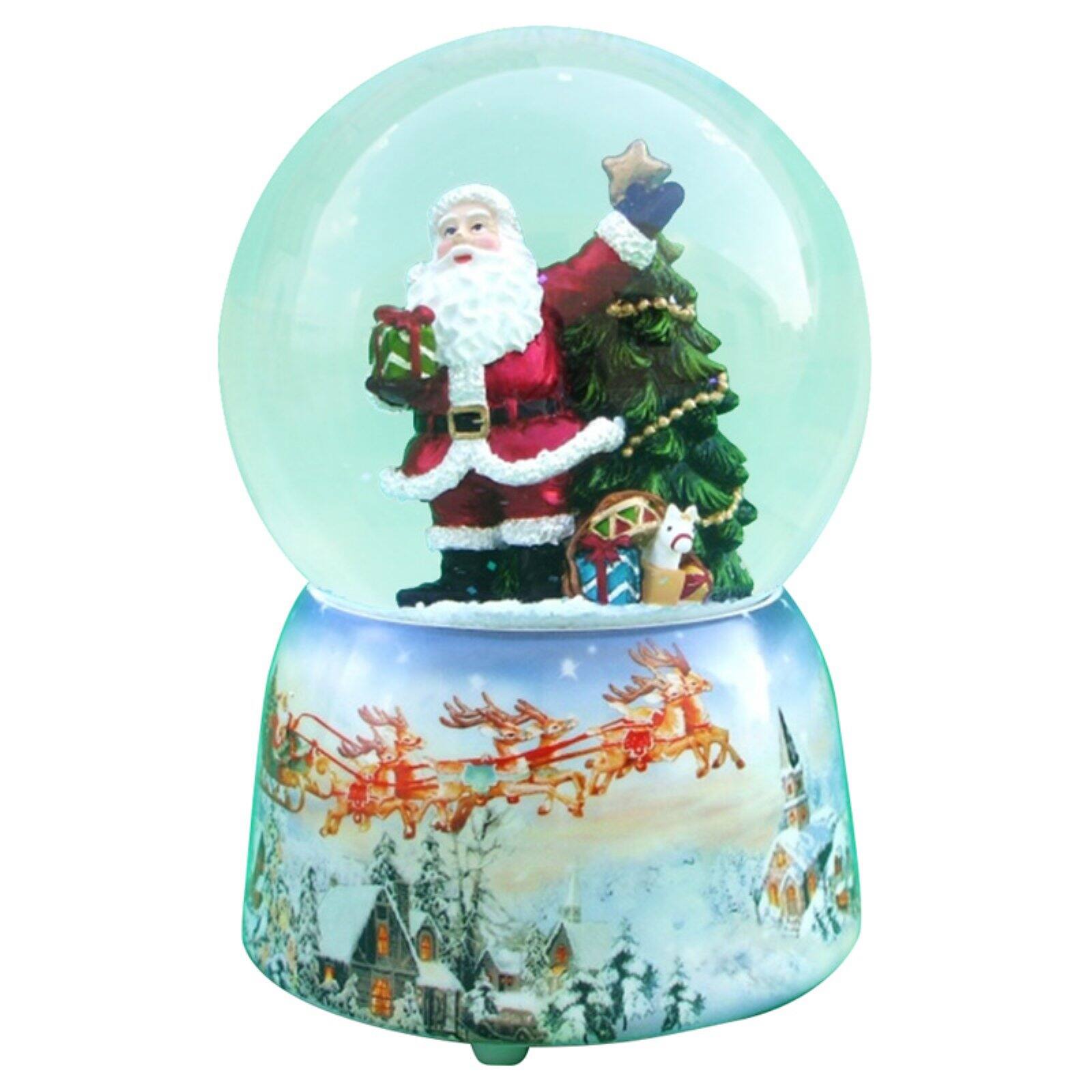 Northlight Musical Waving Santa Claus and Christmas Tree Water Globe