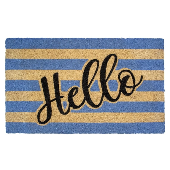 Northlight Natural Coir "Hello" Outdoor Rectangular Doormat 18" x 30"