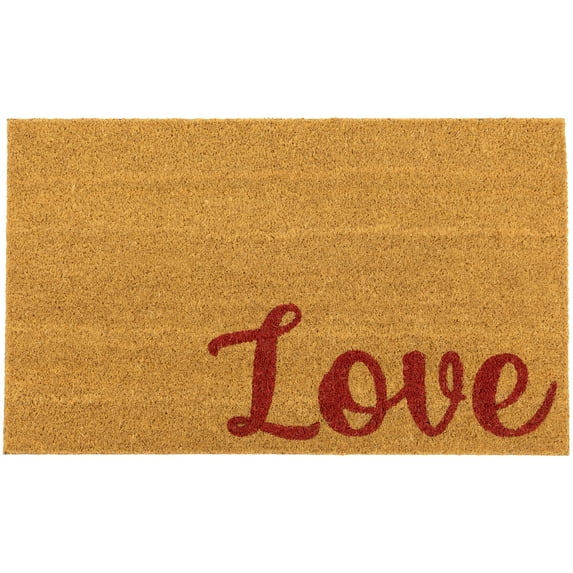 Northlight Natural Coir "Love" Outdoor Doormat 18" x 30"