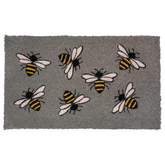 Northlight Natural Coir Outdoor Rectangular Bumble Bee Doormat 18" x 30"