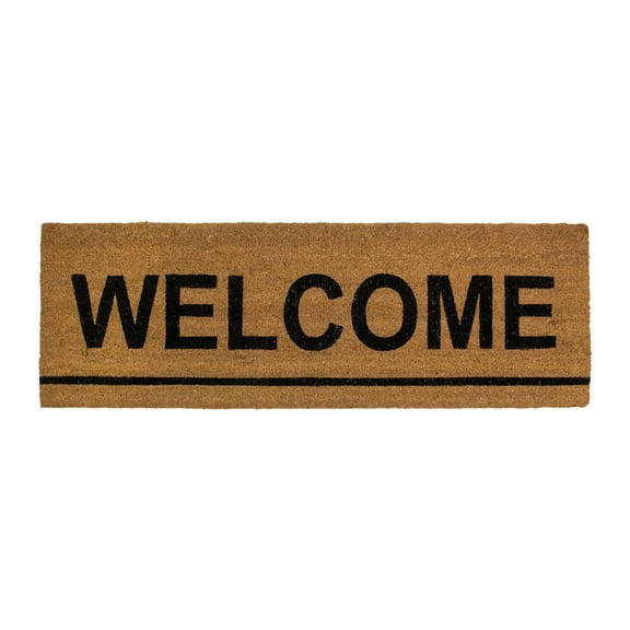Northlight Natural Coir Outdoor Rectangular "Welcome" Doormat 16" x 48"