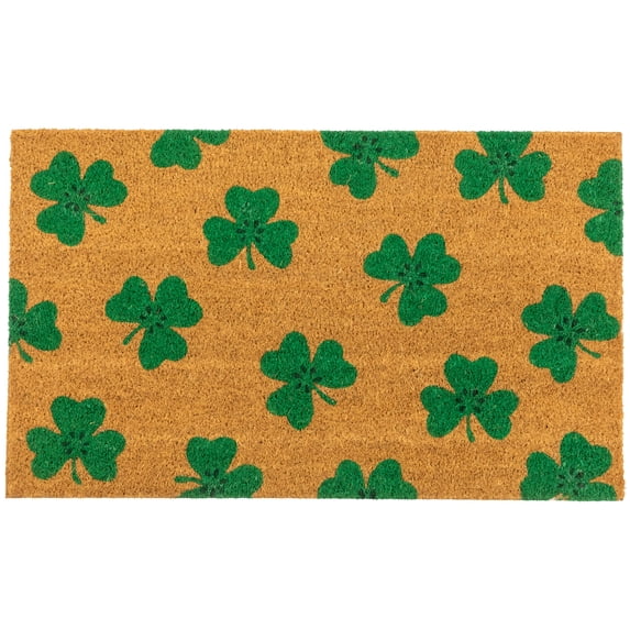 Northlight Natural Coir Shamrock Outdoor Doormat 18" x 30"