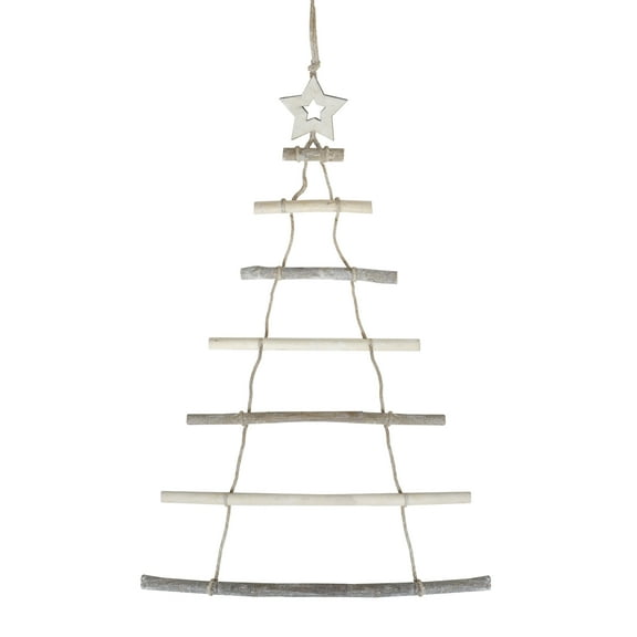 Northlight Natural Wood Twig Tree with Star Hanging Christmas Decoration - 31"
