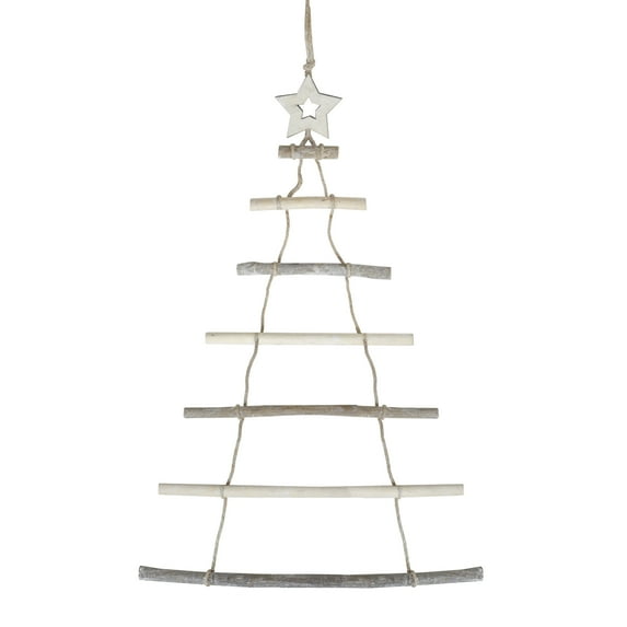 Northlight Natural Wood Twig Tree with Star Hanging Christmas Decoration - 31"