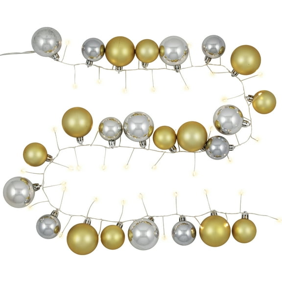 Northlight Ornament String Light Christmas Garland - Warm White - 3.75' - 50ct - Gold