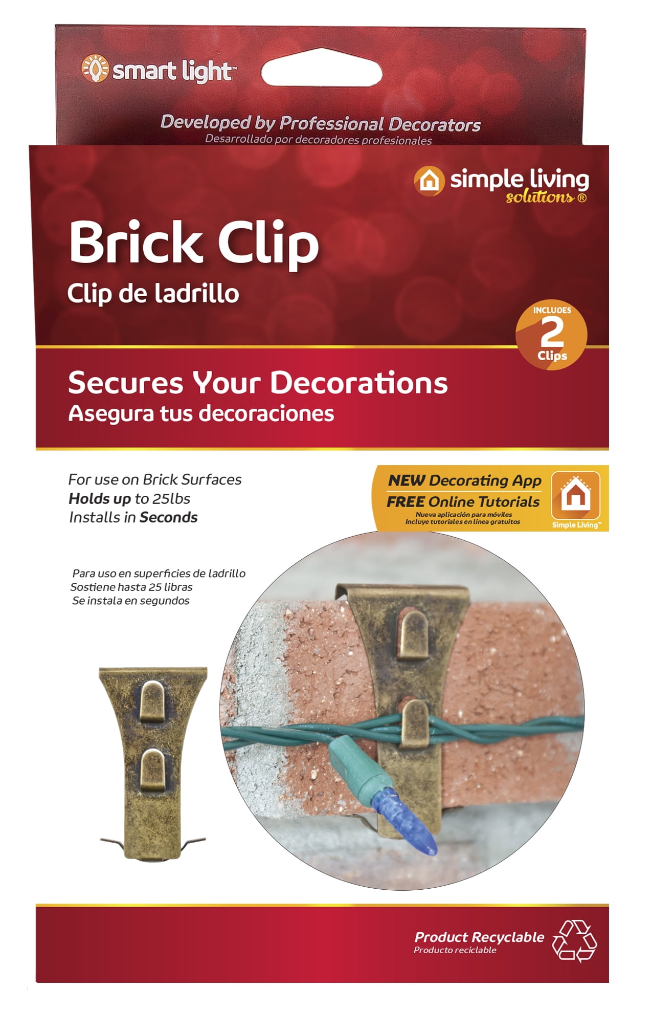 Northlight Outdoor Brick Fasteners for Christmas Lights Set of 2 2.
