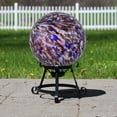 thumbnail image 1 of Northlight Outdoor Garden Swirled Gazing Ball - 10" - Purple and White, 1 of 6