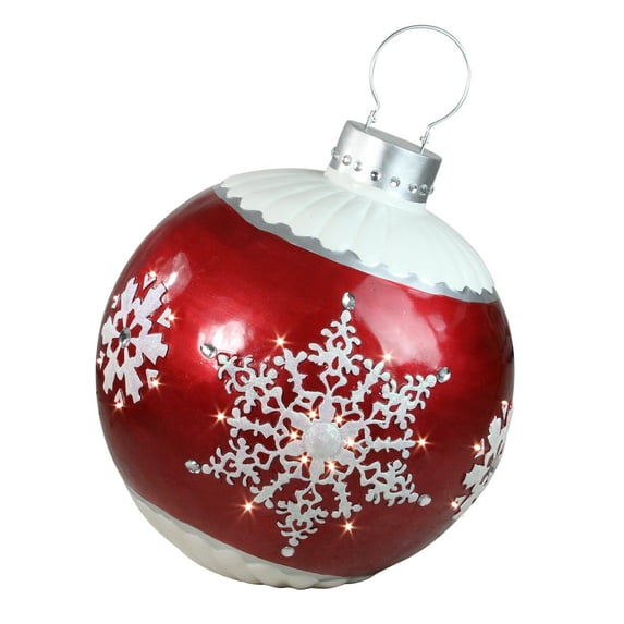 Northlight Outdoor Multi-color Snowflake Fiberglass Christmas Ball Ornament, 26.5"
