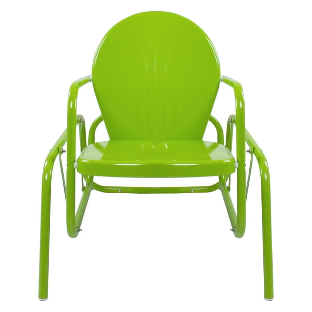 Northlight Outdoor Retro Metal Tulip Glider Patio Chair, Lime Green