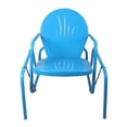 thumbnail image 1 of Northlight Outdoor Retro Metal Tulip Glider Patio Chair, Sky Blue, 1 of 4
