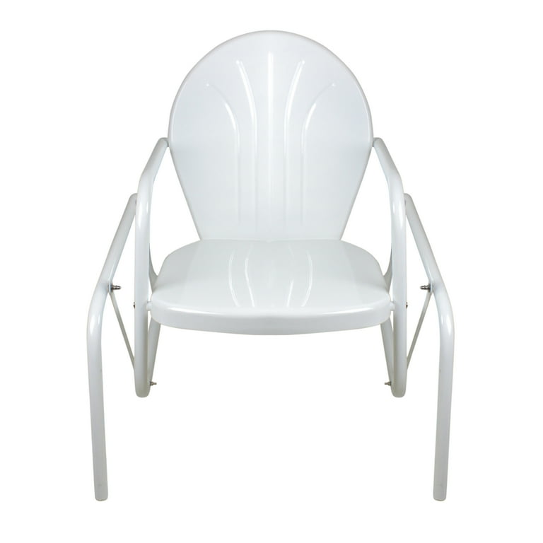 Northlight Outdoor Retro Metal Tulip Glider Patio Chair White