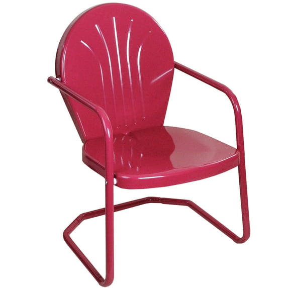 Northlight 34-Inch Retro Tulip Steel Outdoor Steel Armchair, Pink